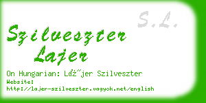 szilveszter lajer business card